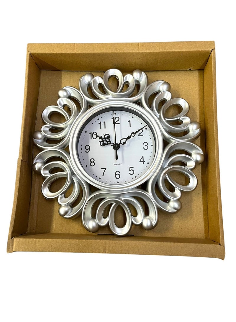 Decorhills Creative Modern Wall Clock Silver | Large Decorative Silent Wall Clock for Living Room Bedroom Office Hotel | Premium Minimalist Home Wall Decor - Image 4